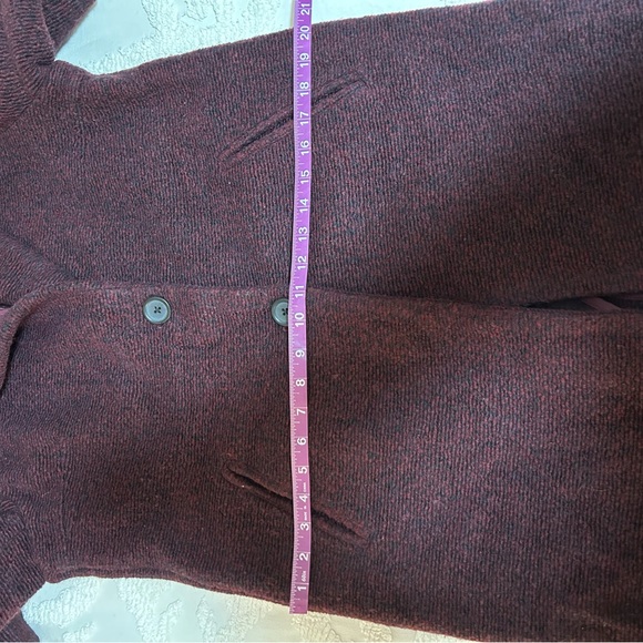 Banana Republic Wool Blend Overcoat Beetroot Burgundy Red heather tweed - Picture 10 of 12